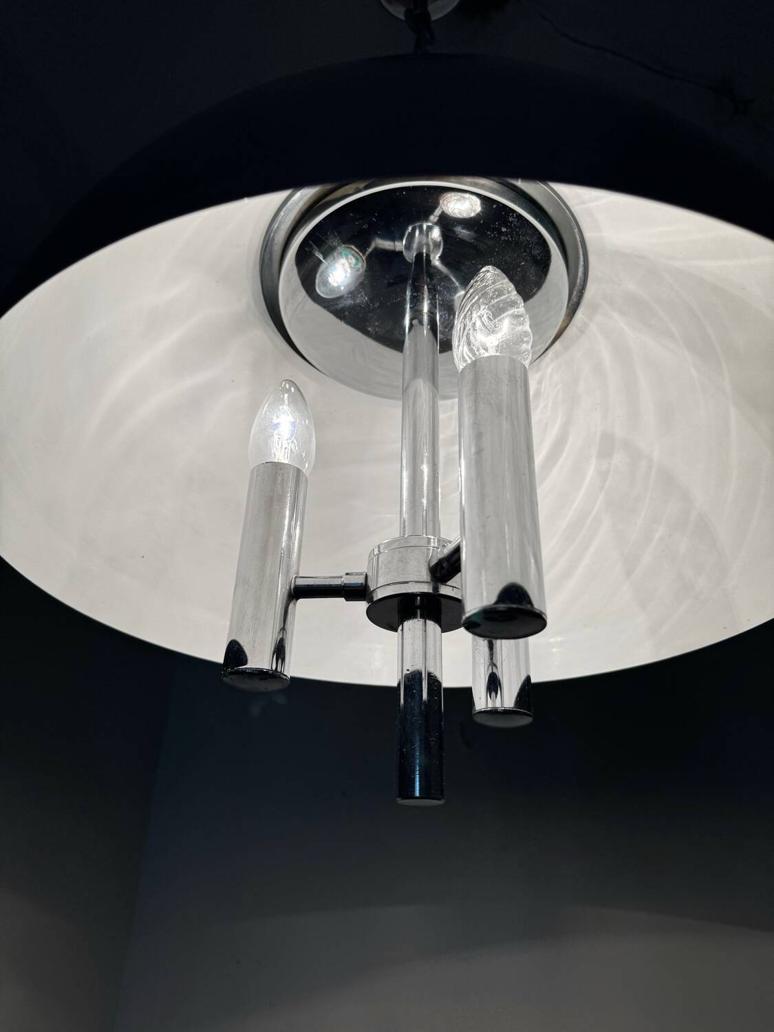 Space Age chrome design chandelier from the 70s