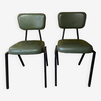 2 chaises en Skaï vers 1950