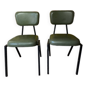 2 chaises en Skaï vers 1950