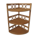 Wall angle shelf in rattan 60s 70s