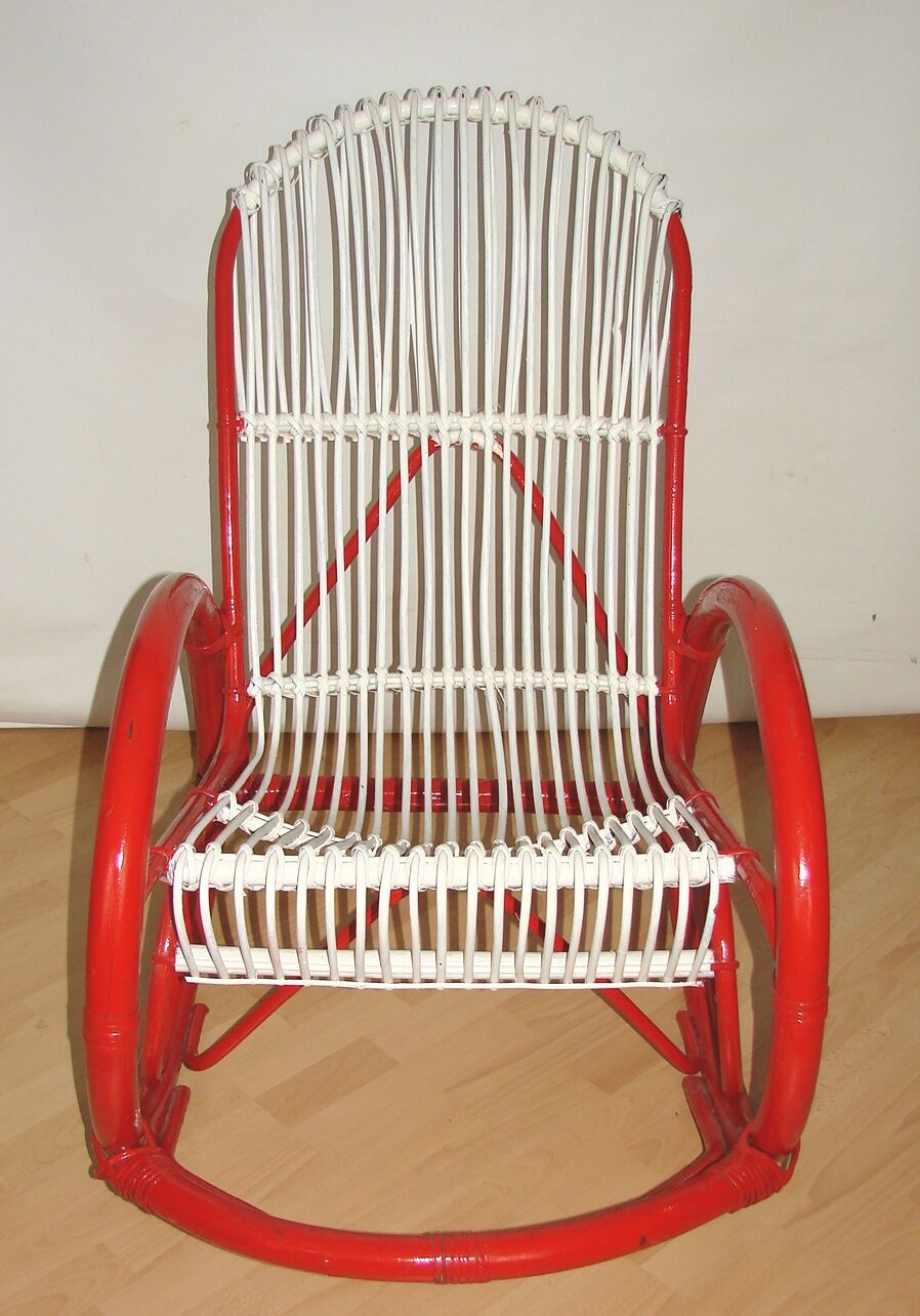 Rattan rocking chair Rohe Noordwolde , 1970s