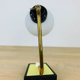 Lampe cocotte opaline laiton années 50