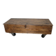 Rustic coffee table on wheels