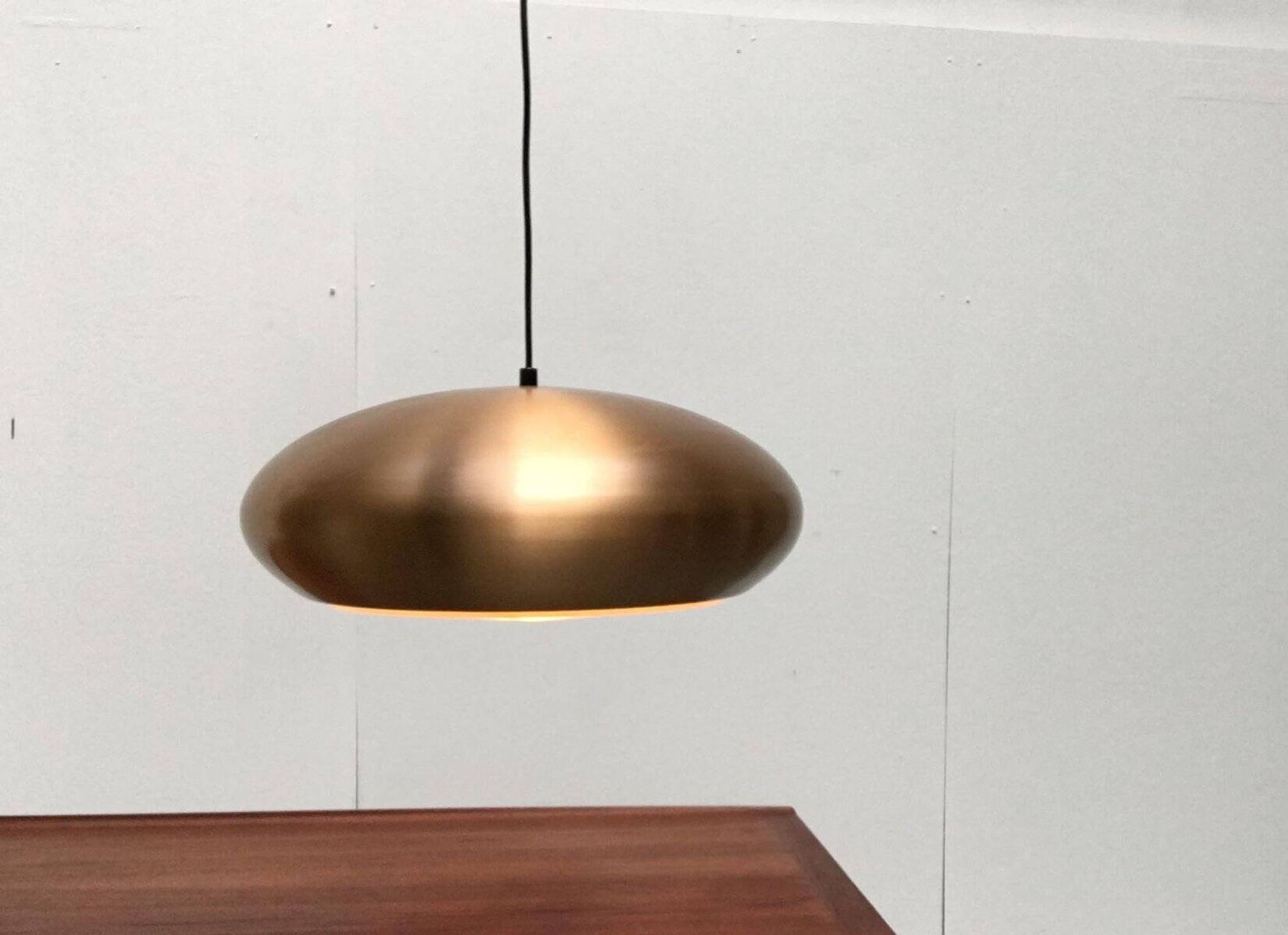 Large suspended copper lamp from mid-century Germany by Goldkant Leuchten.