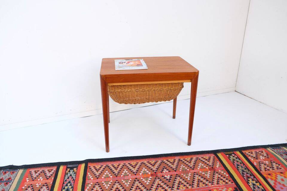 Mid-20th century Danish sewing table/side table in teak, Haslev Hansen