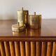 Set of 3 solid Brass boxes , De Falco Italy 1970s