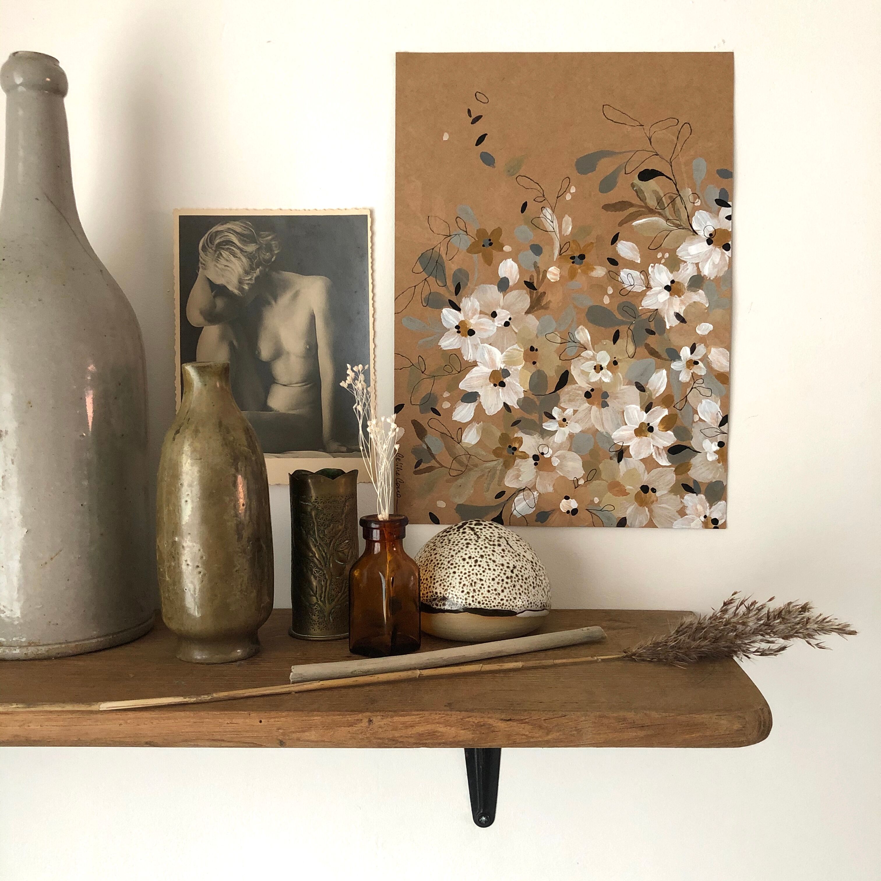 Painting A4 White Flowers In Awakening