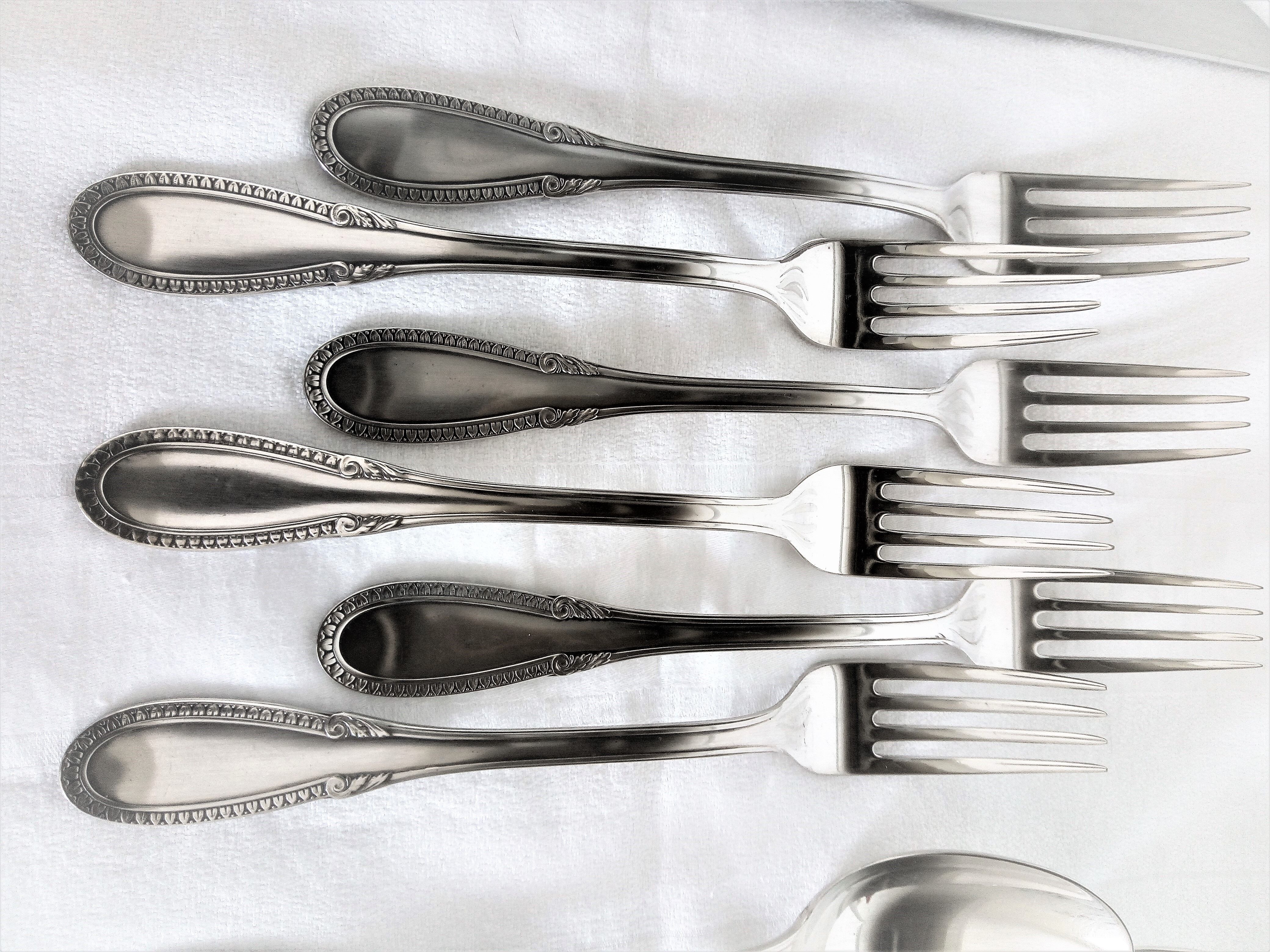 Baroque model silver metal cutlery service