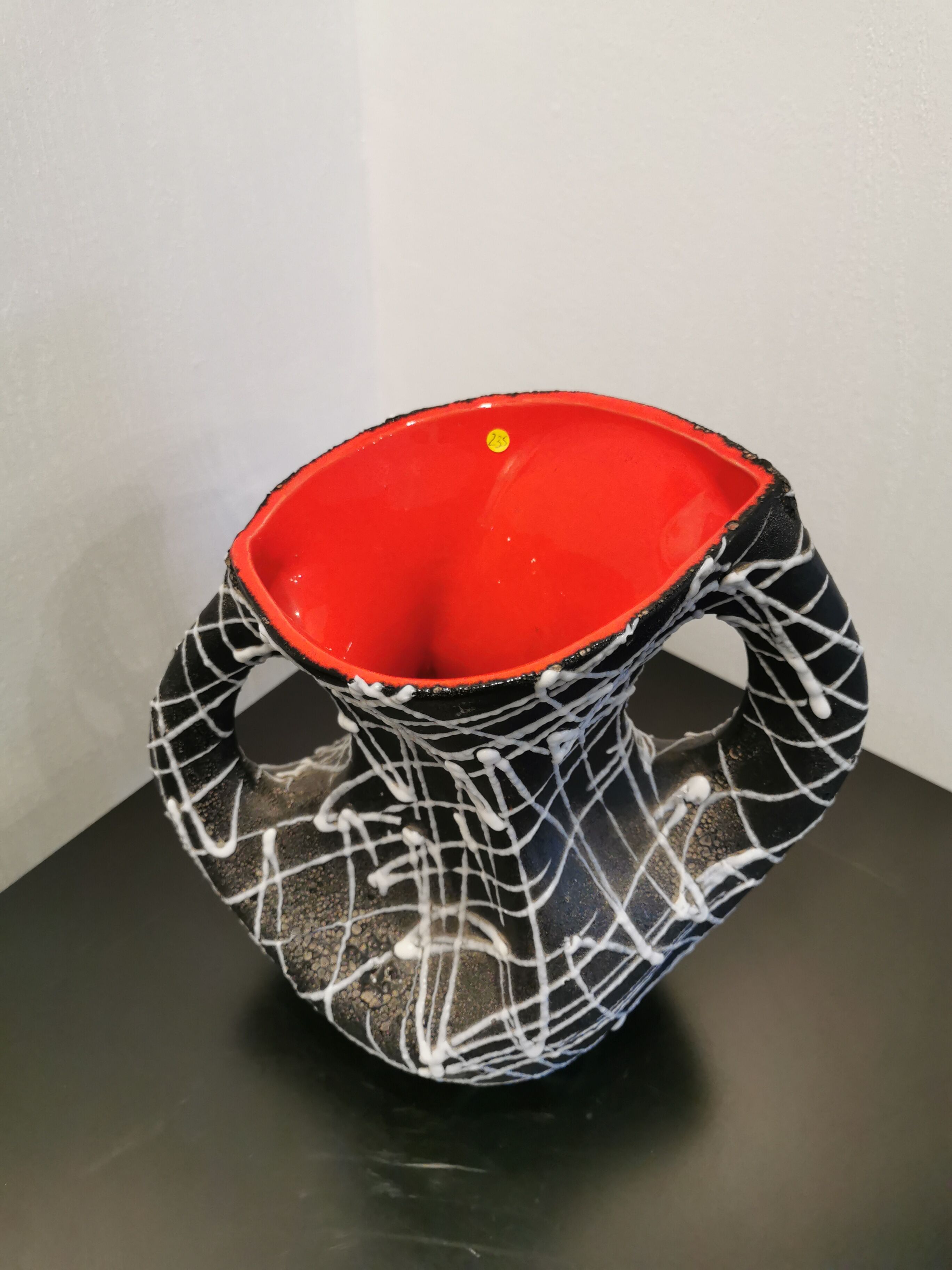 Vase two handles tricolor vallauris