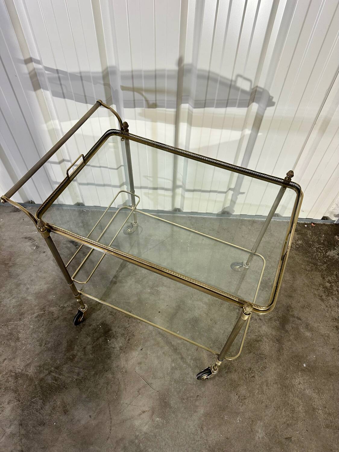1970s gold rolling serving table