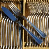 12 CHRISTOFLE Fish Cutlery Sets, CHEVRONS Art Deco model