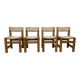4 chaises en orme massif années 70