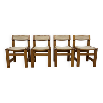 4 solid elm chairs from the 1970s