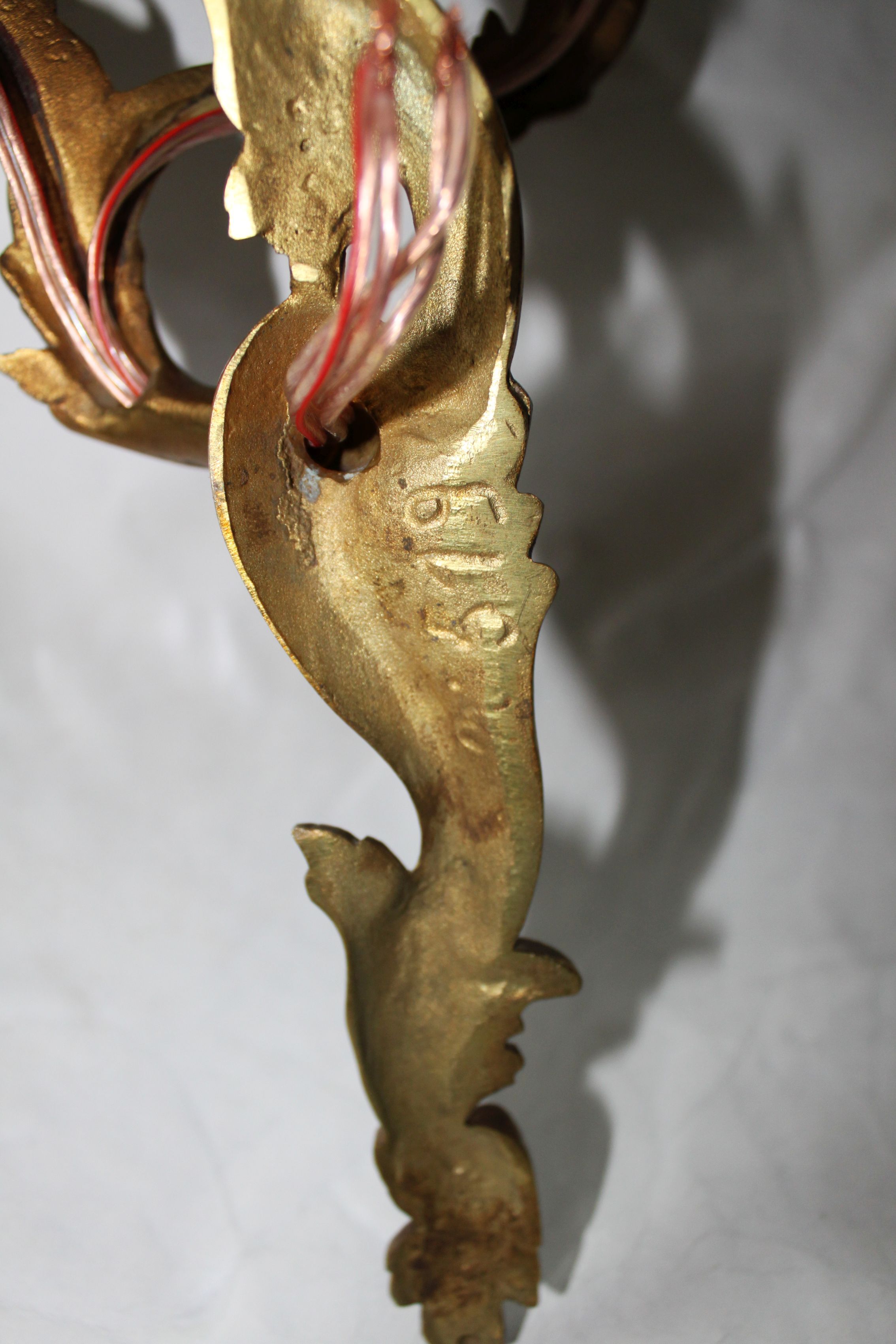 Pair of bronze sconces Louis XV style.