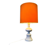 Lampe de table danoise en céramique du milieu du siècle avec abat-jour orange, années 1970. Danemark