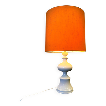 Lampe de table danoise en céramique du milieu du siècle avec abat-jour orange, années 1970. Danemark