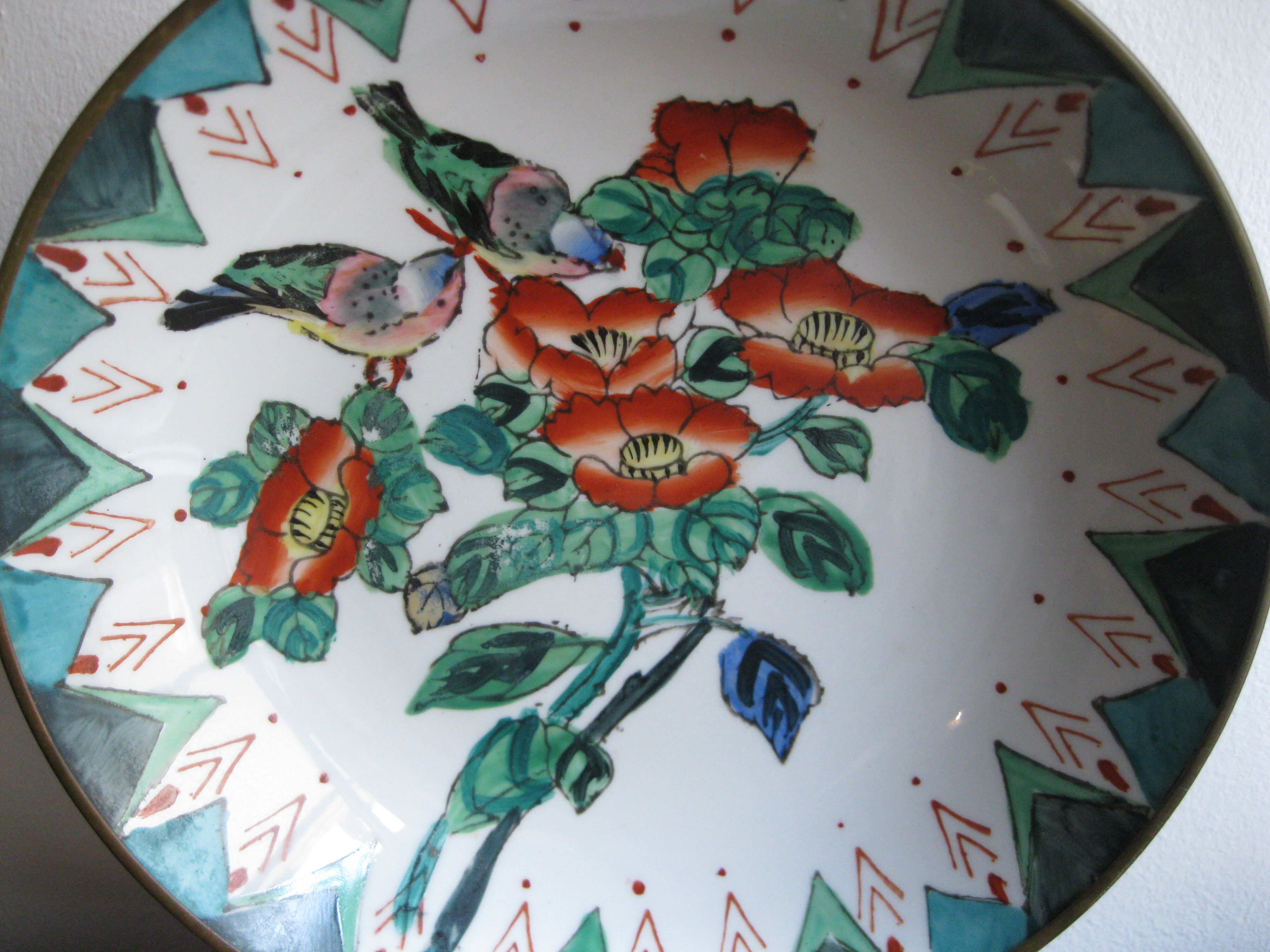 Chinese decorative plate brass-mounted