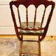 English folding chair - Vintage in wood and leather