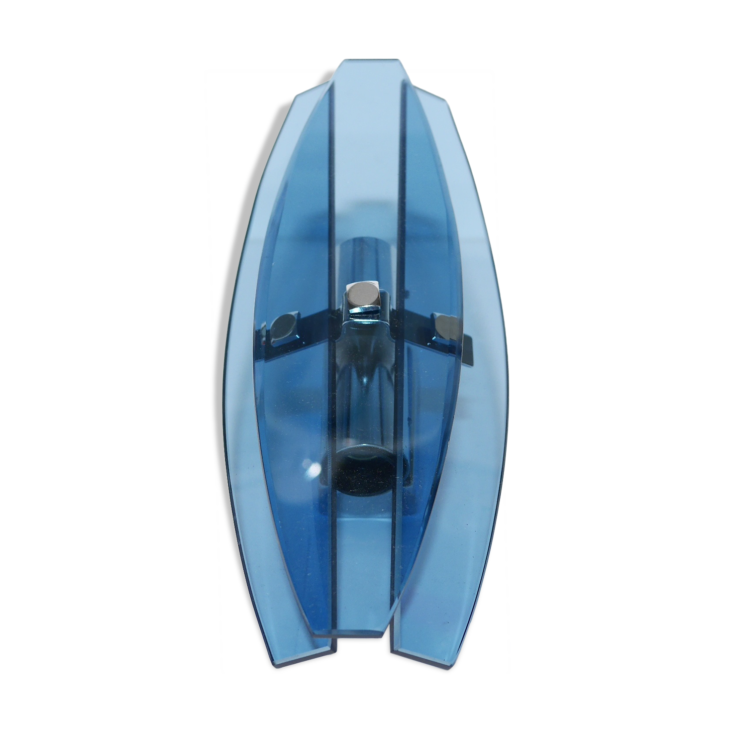 Apply chrome & blue glass