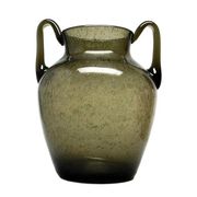 Postmodern vase, olive antico glass, designed by Z. Horbowy, Poland, 1970s