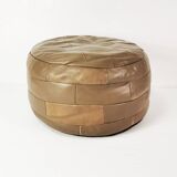 Patchwork leather pouf, Germany 1970s