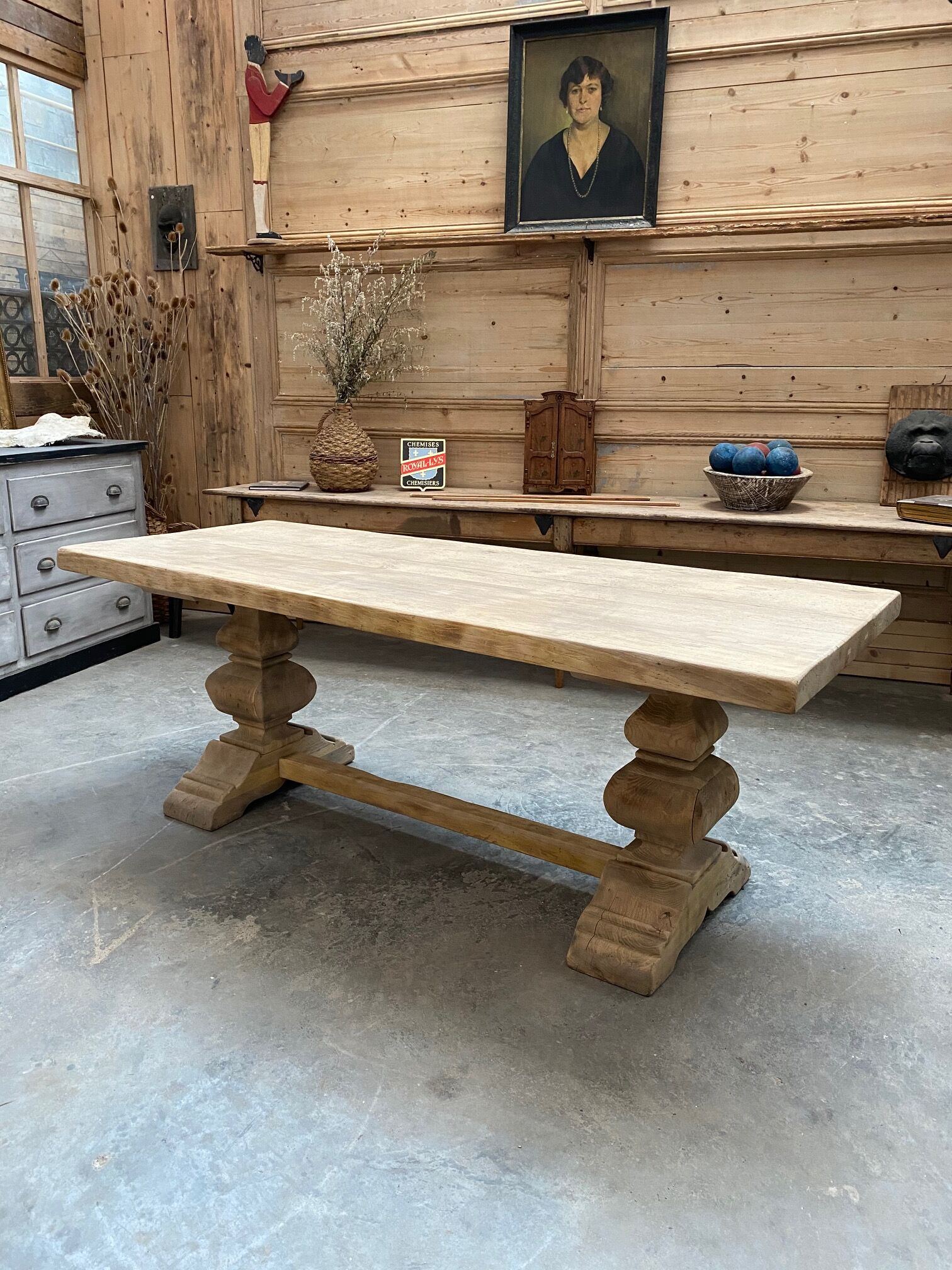 Solid oak monastery table