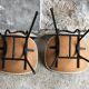 Pair of modernist chairs - black tubular base - vintage 1950
