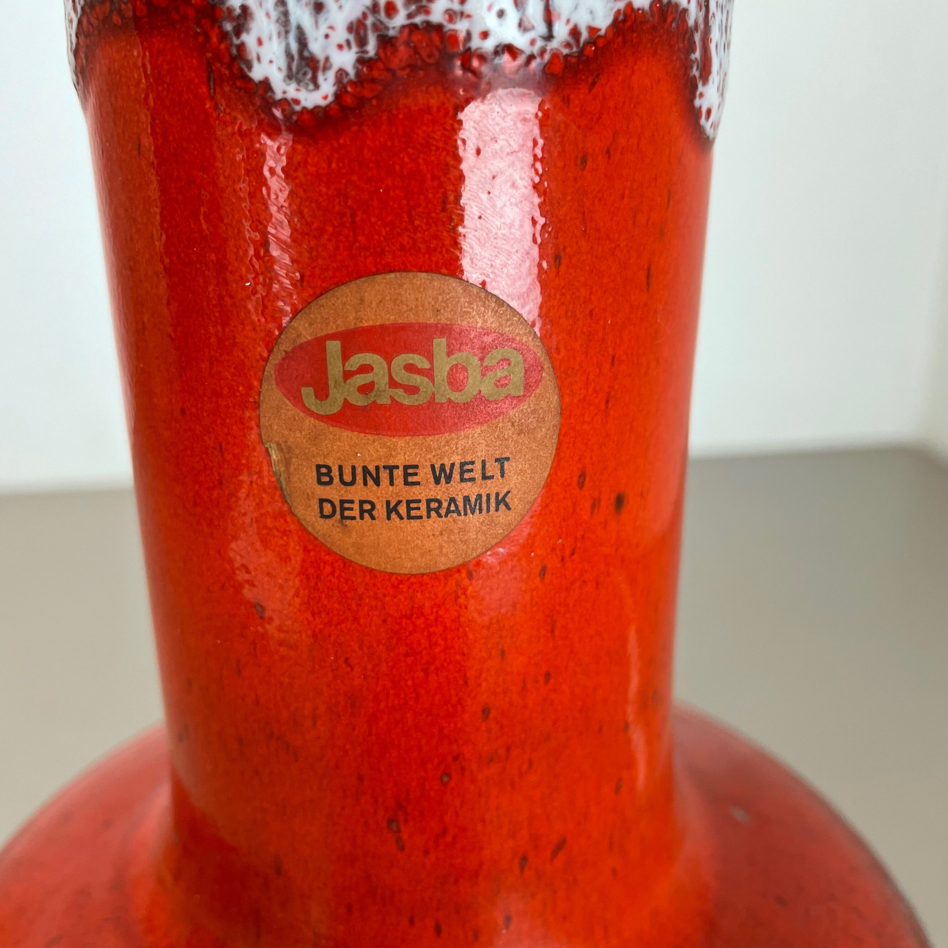 Super Colorful Fat Lava Pottery Table Light Base by Jasba Ceramics Germany 1970s