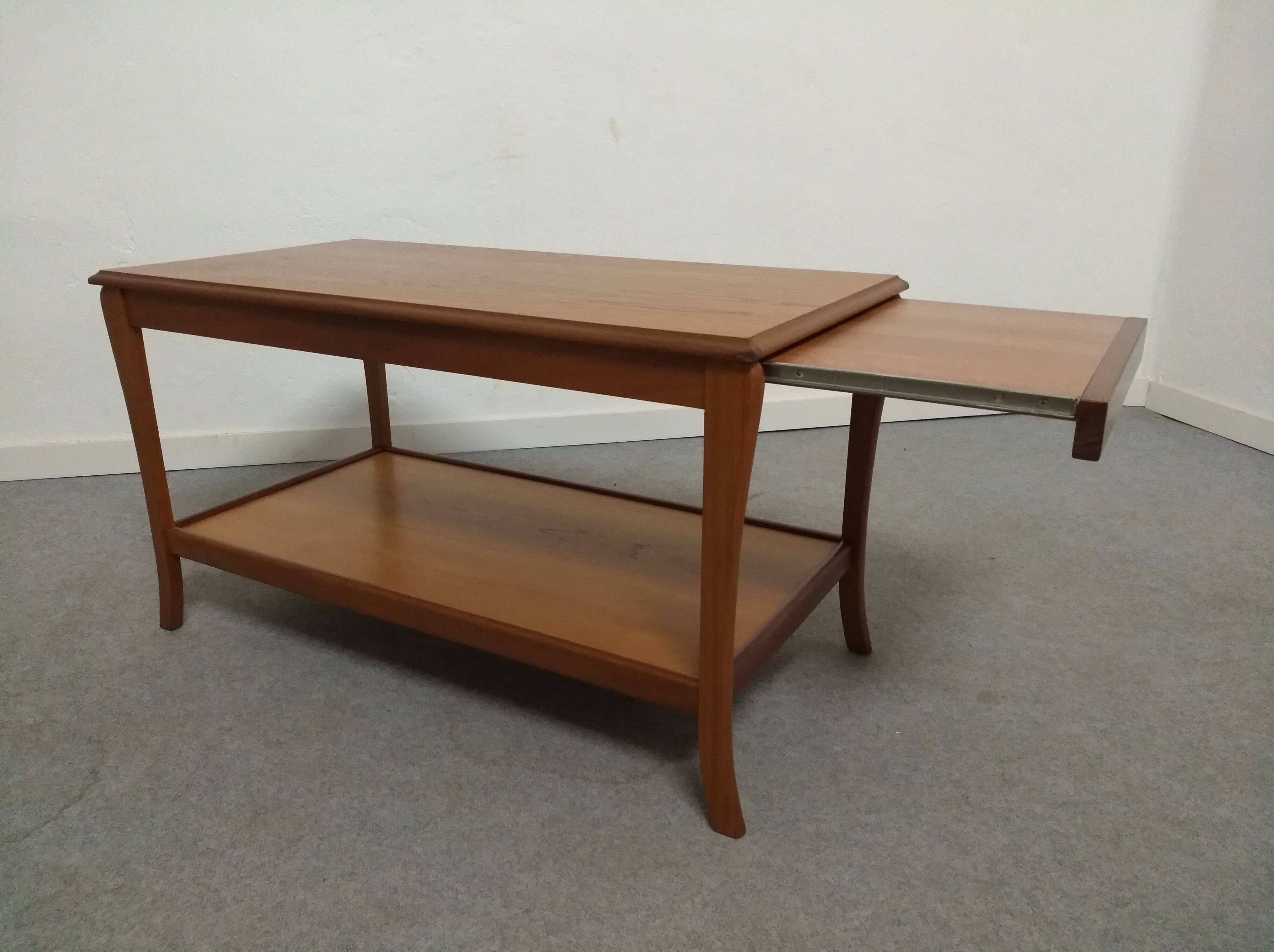 Teak coffee table with vintage extensions