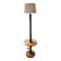 Oak floor lamp made of turned wood.