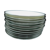 12 hollow plates Winterling Marktleuthen Bavaria White and silver