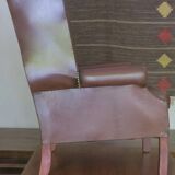 Vintage wingback club chair in leather, 1970s