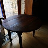 Rustic oak table 1930 with flap