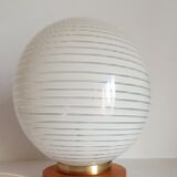 Bedside lamp wood and opaline