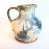 Enamelled stoneware pitcher signed La Borne