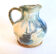 Enamelled stoneware pitcher signed La Borne