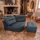 Chauffeuse angle vintage et son pouf