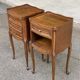 2 Louis XV bedside tables made of curved solid oak with drawers from 1960.