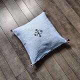 Moroccan sky blue cotton cushion