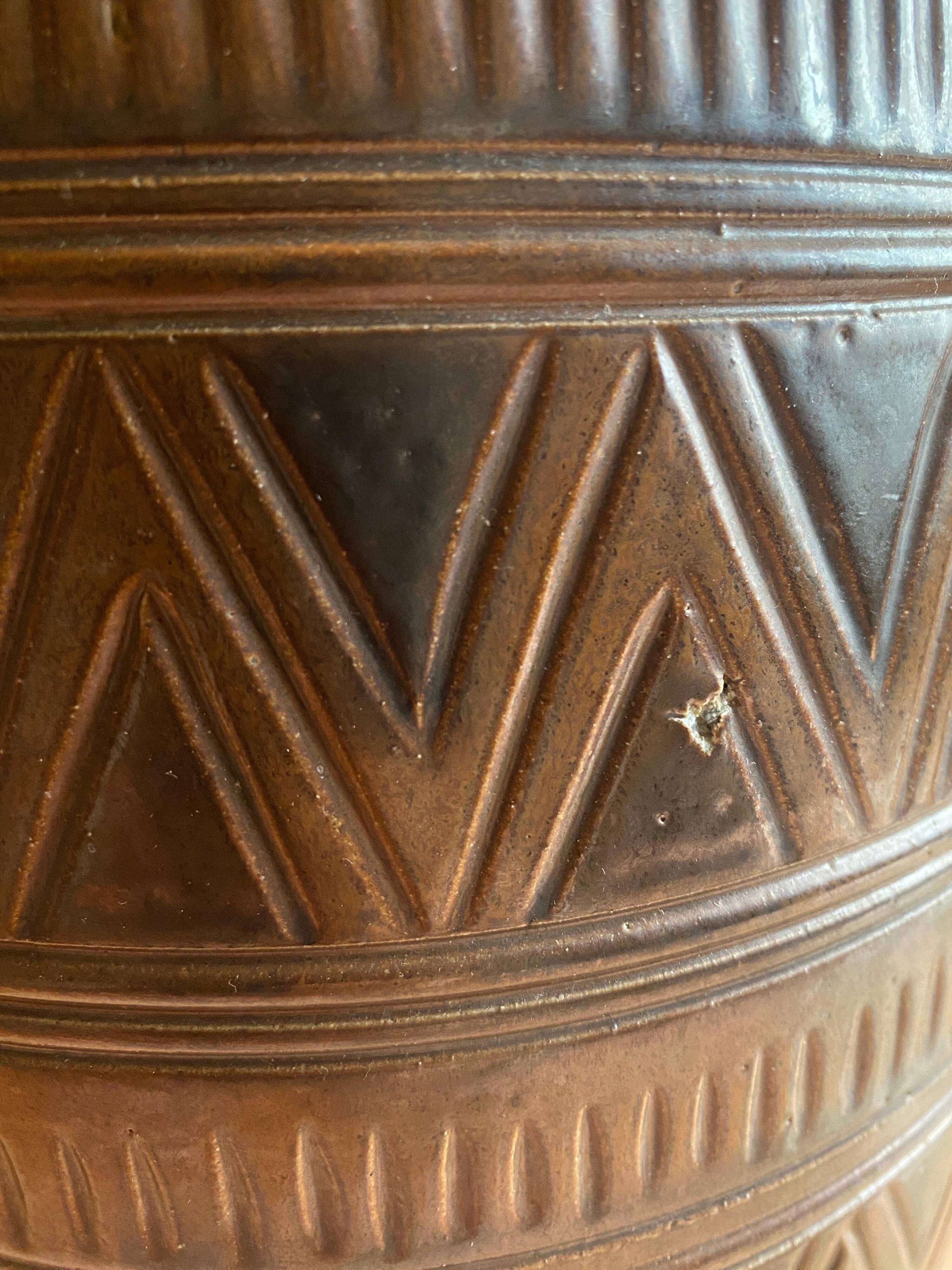 Scandinavian Modern Brown Stoneware Floor Vase by Arthur Andersson, Wallåkra