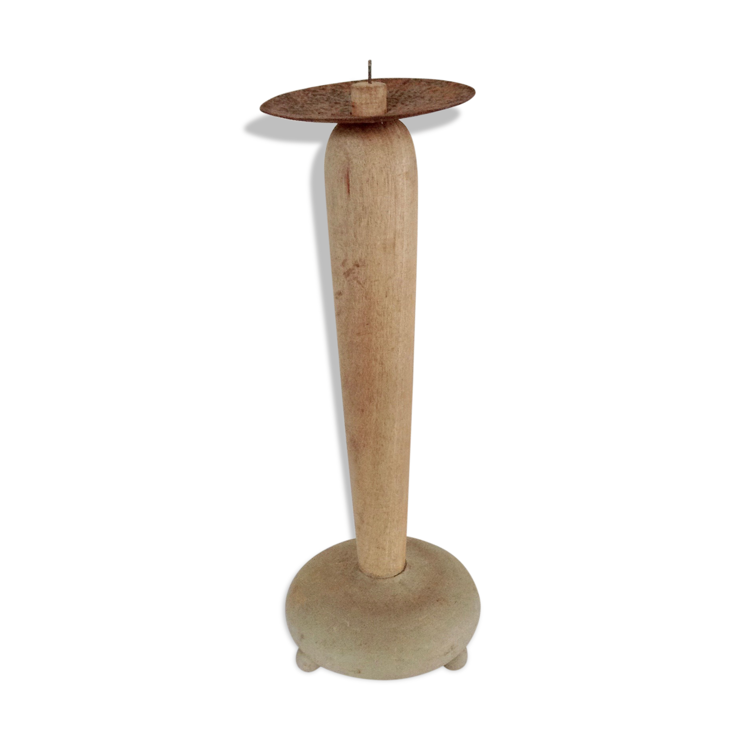 Raw wood candlestick
