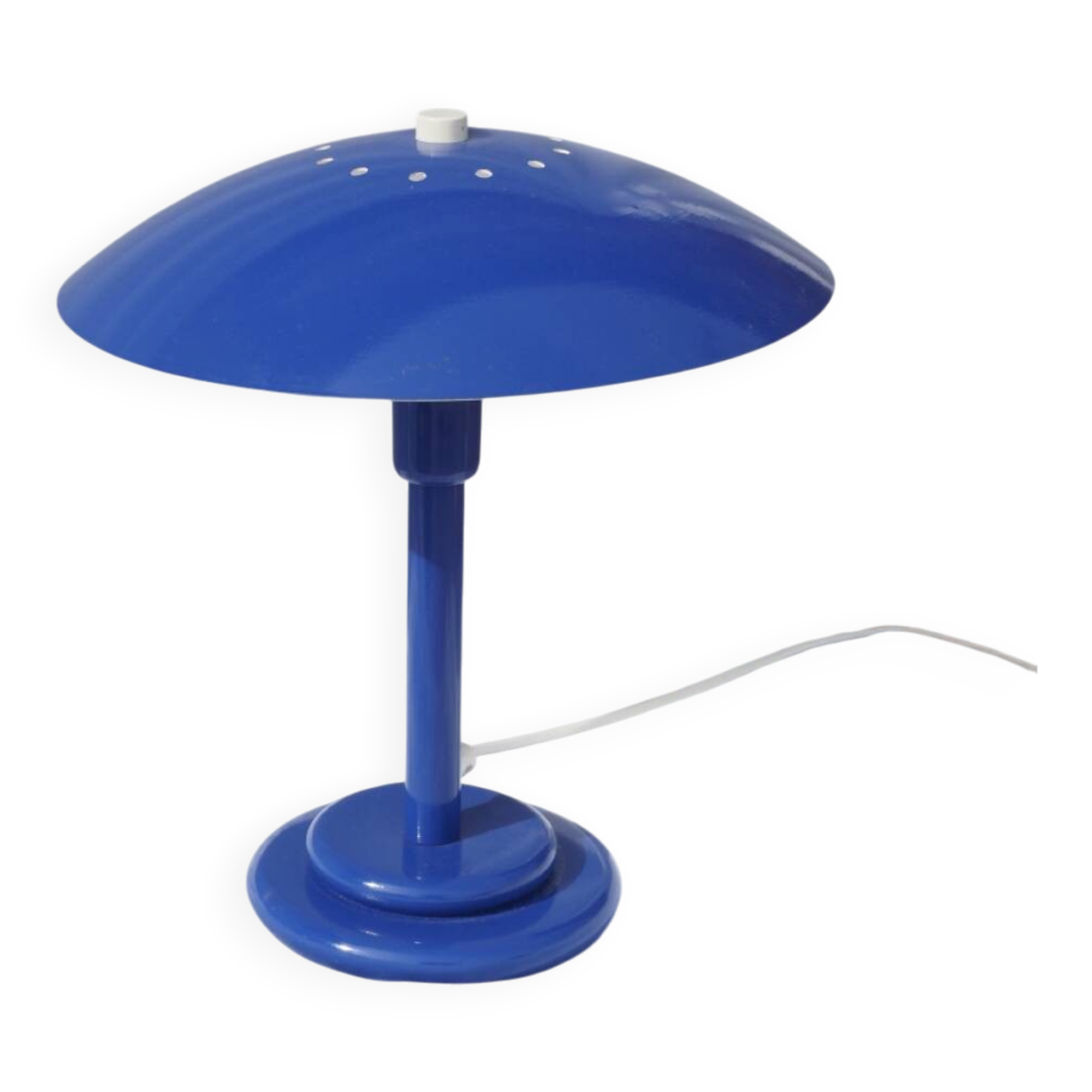 Blue table lamp Aluminor 1960-70
