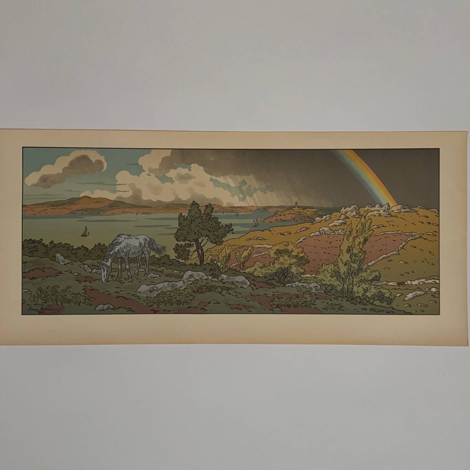 Lithograph by Henri Rivière The Fairyland of Hours - The Rainbow