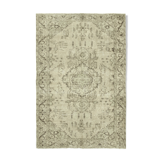 Tapis beige anatolien tissé à la main 194 cm x 288 cm