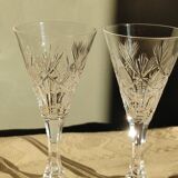 Saint louis 2 Port/white wine glasses Cut crystal