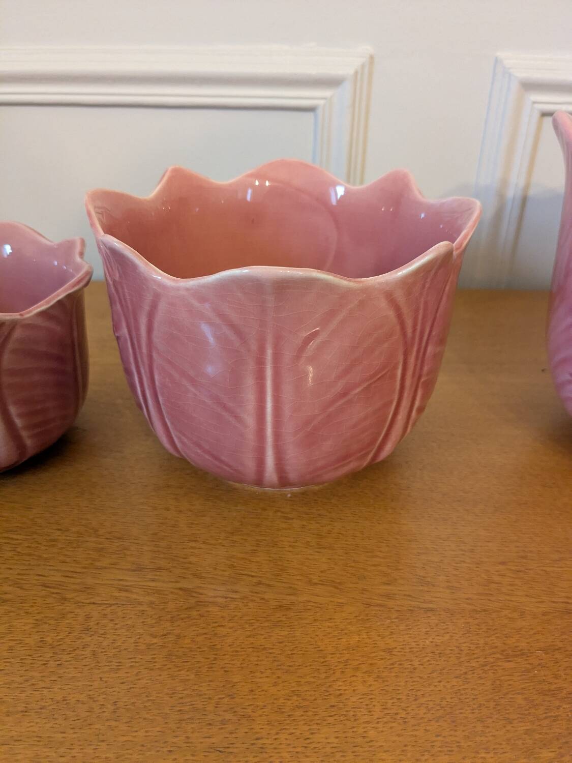 Set of three ceramic planters