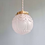 Art Deco satin glass pendant (2 available), 1920s-30s