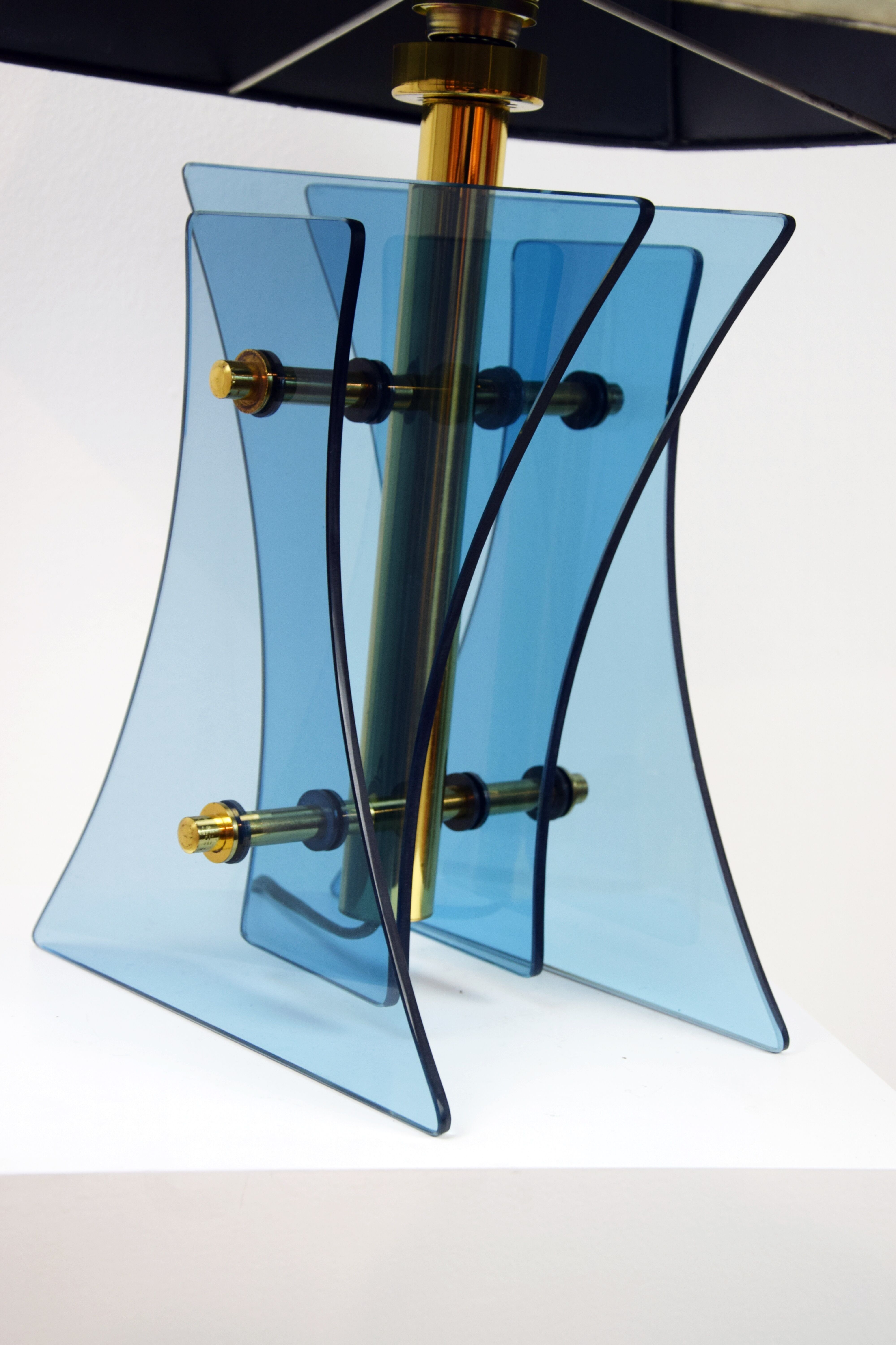 Lampe italienne, piètement en verre, années 60