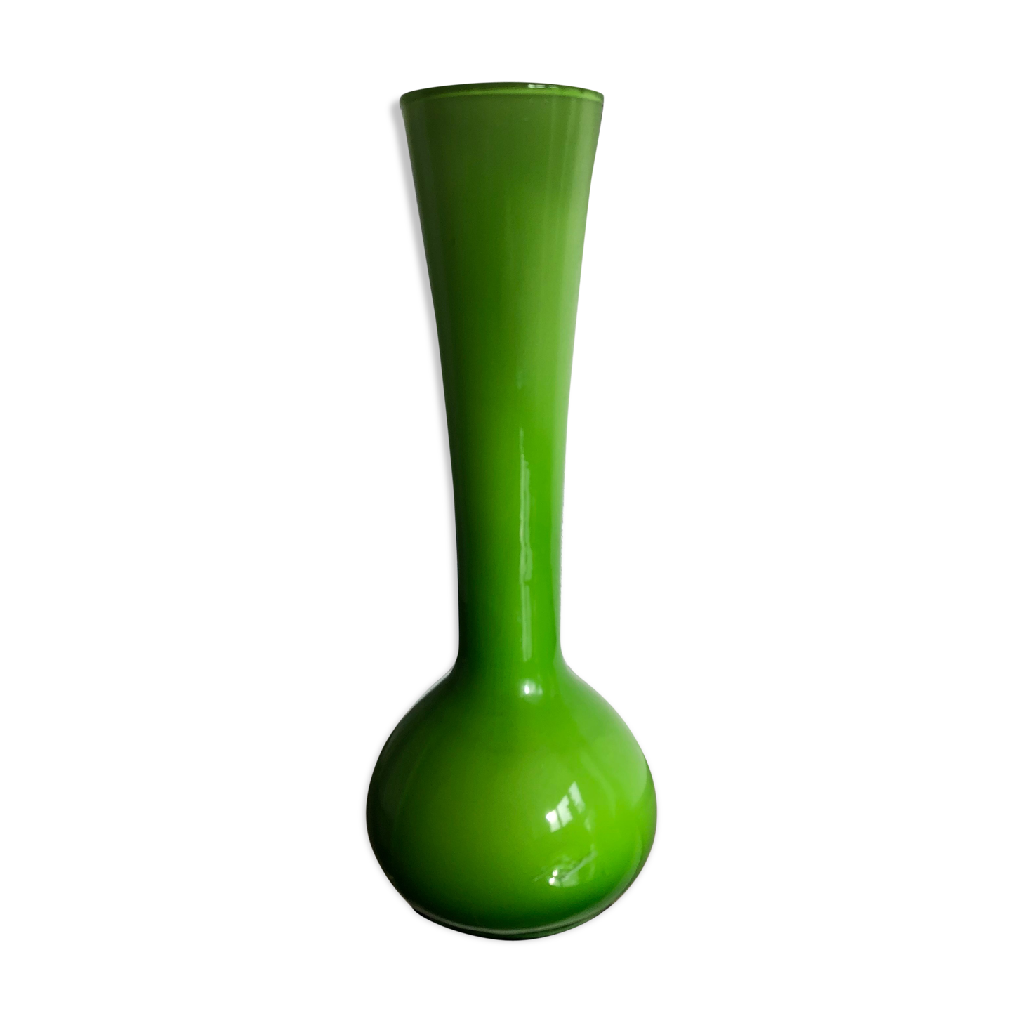 Vase opaline vintage vert