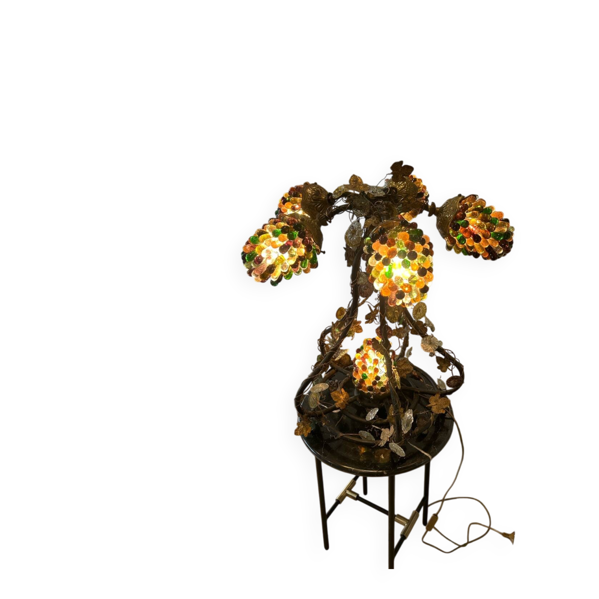 Tief lamp signed – Athena type cluster model – blown glass paste